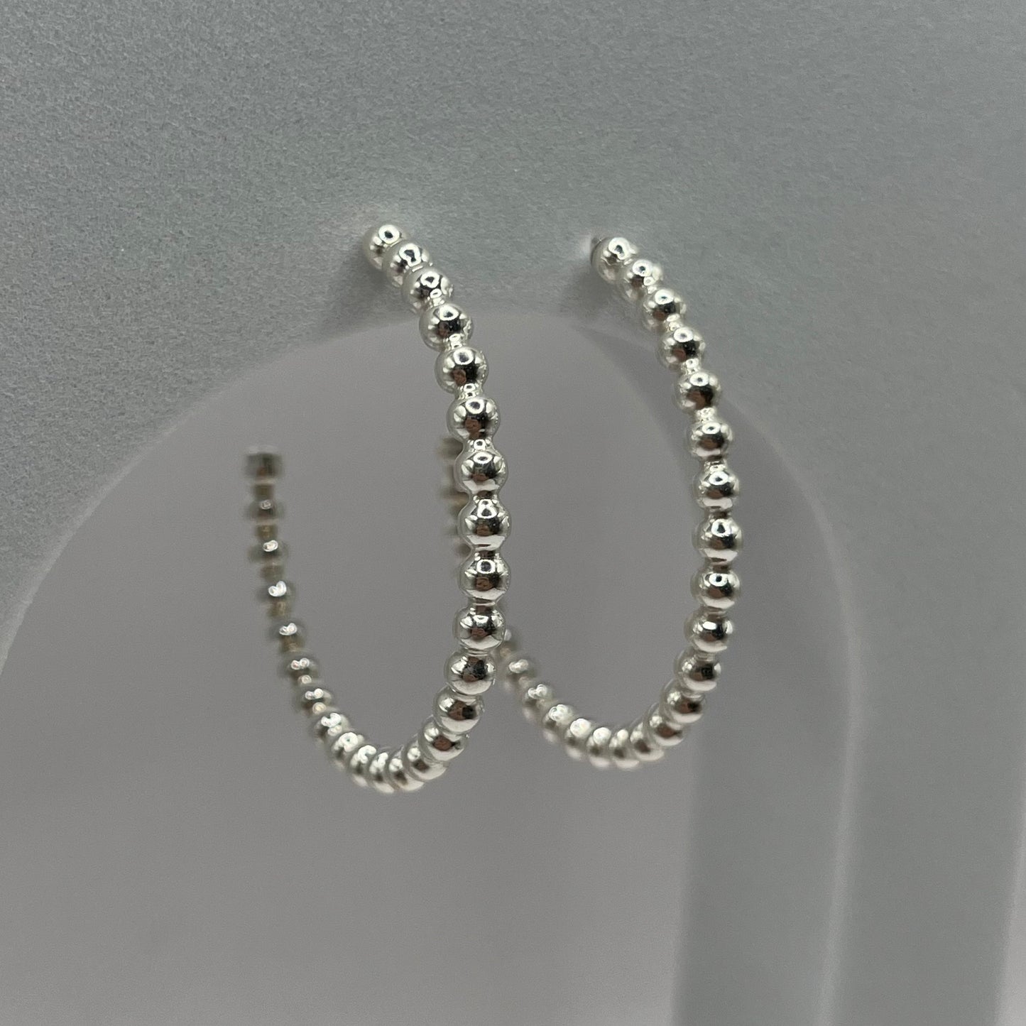 enewton Beaded Classic 1.25" Post Hoop- 3mm Sterling