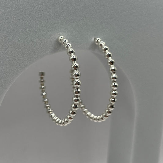 enewton Beaded Classic 1.25" Post Hoop- 3mm Sterling