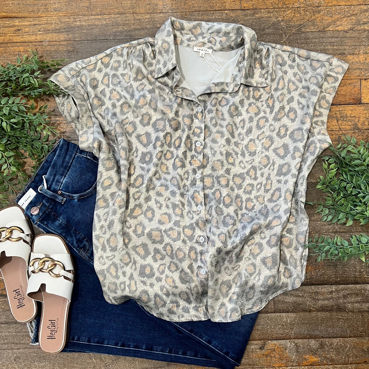 Leopard Button Down Top