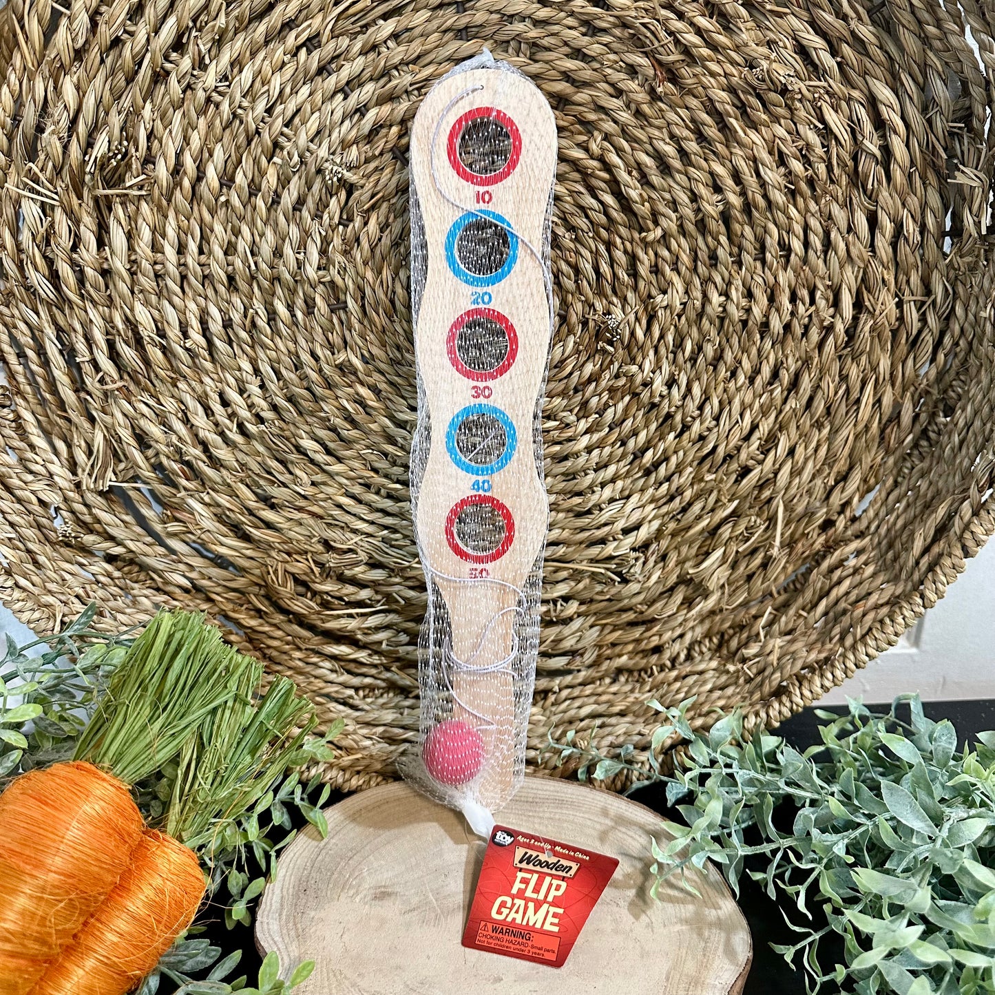 Wooden Flip Paddle Game