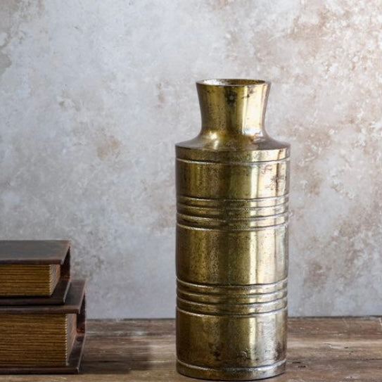 Burnt Champagne Aluminum Vase