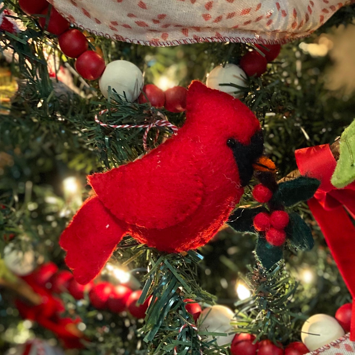 Cardinal Wool Ornament