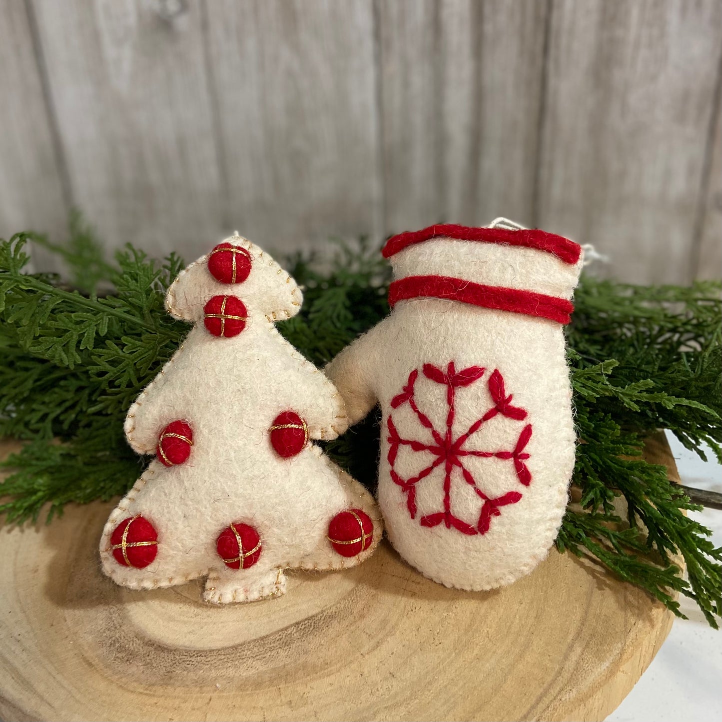 Felt Tree and Mitten Ornament