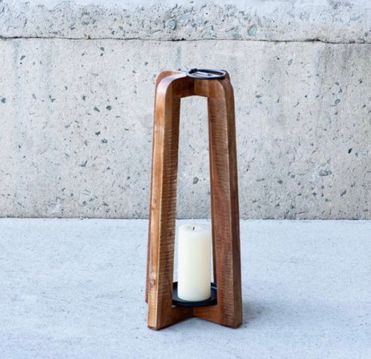 21" Wooden Candle Lantern