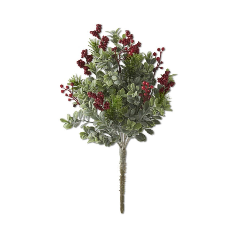 Pine & Red Berries Bush