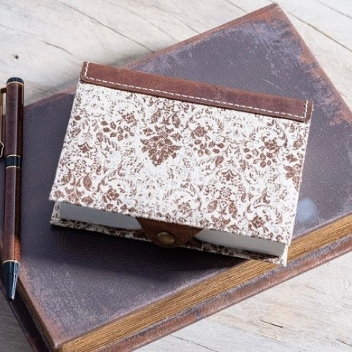 Brown Floral Leather Journal