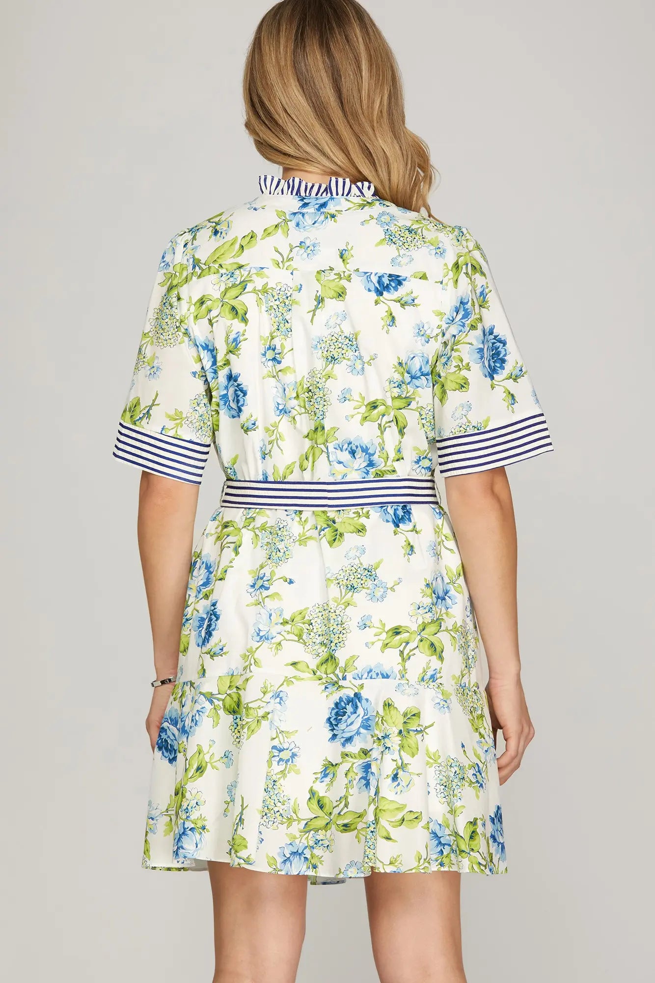 Ruffle Detail Floral Dress