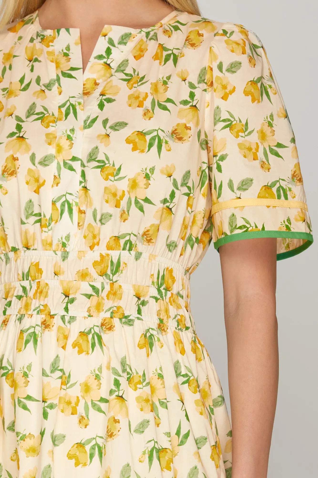 Yellow Floral Tiered Maxi Dress