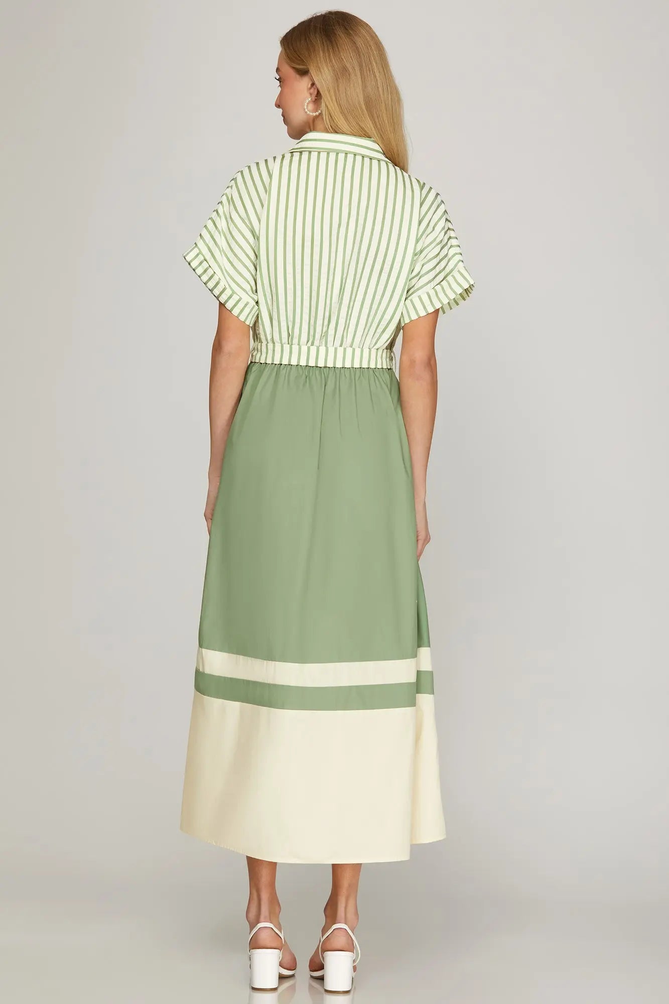 Sage Stripe Dress