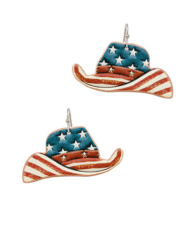 Leather Hat Earrings