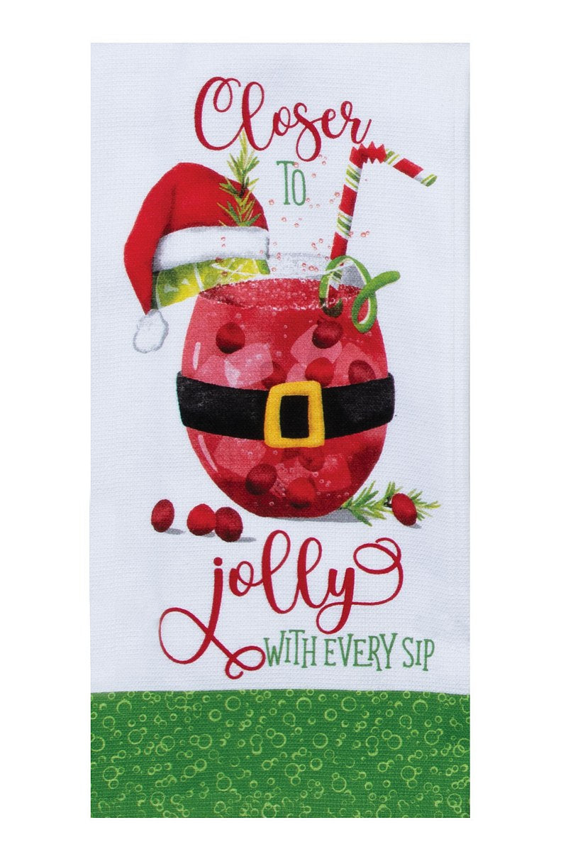 Holiday Cheers Jolly Santa Towel