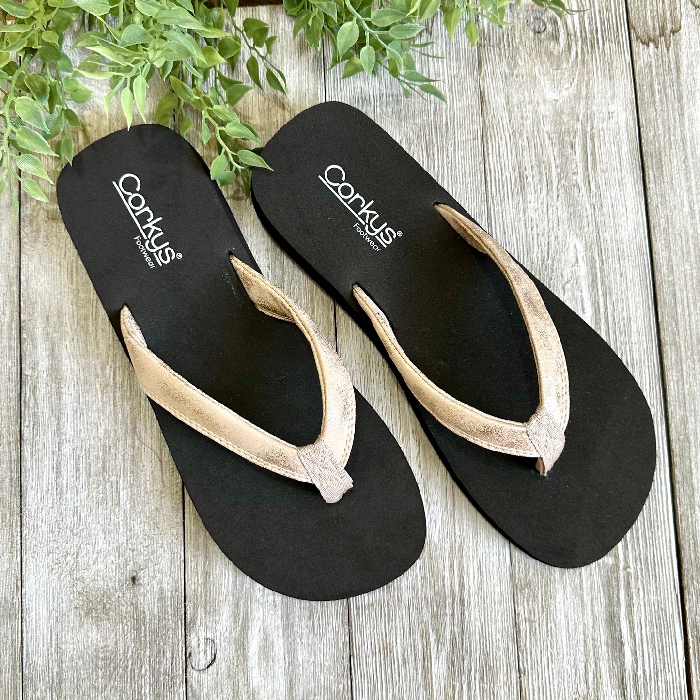 Corky's Summer Plans Gold Flip Flop