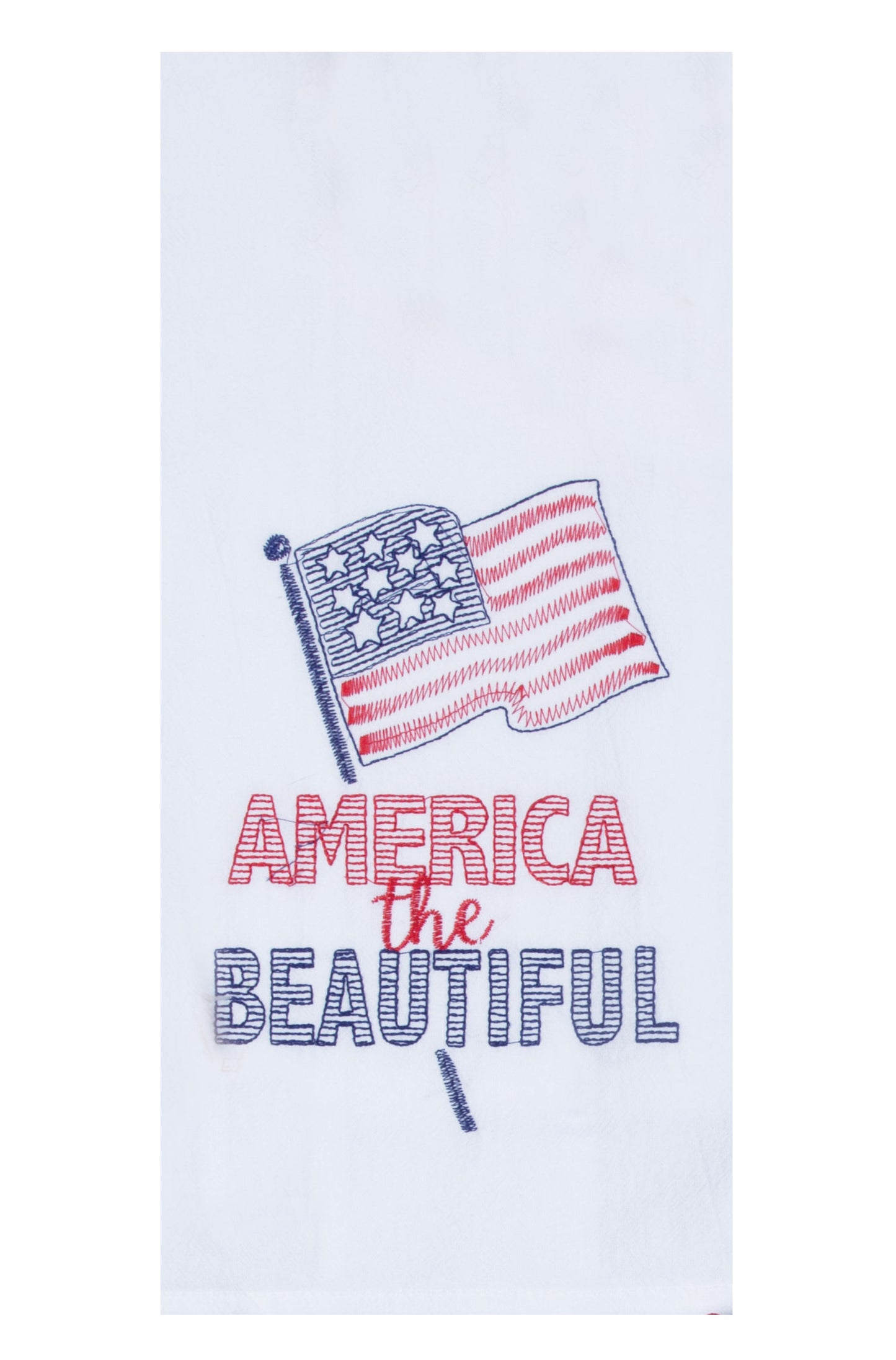 America the Beautiful Embroidered Flour Sack Towel