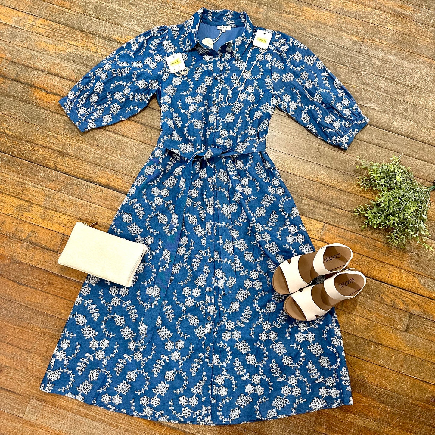 Denim Midi Belt Dress