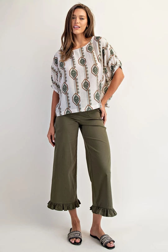 Geometric Floral Blouse