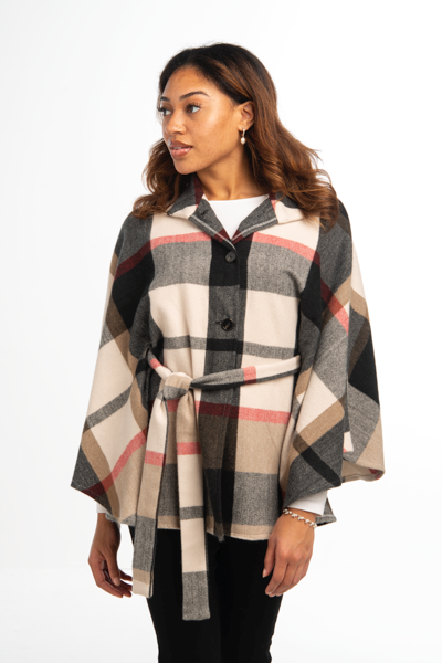 Plaid Belted Wrap