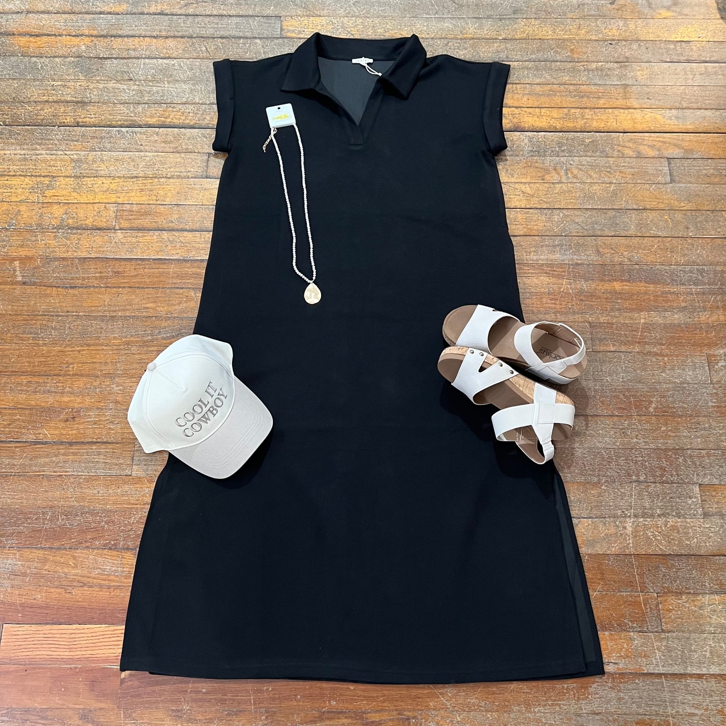Collared Knit Midi Dress