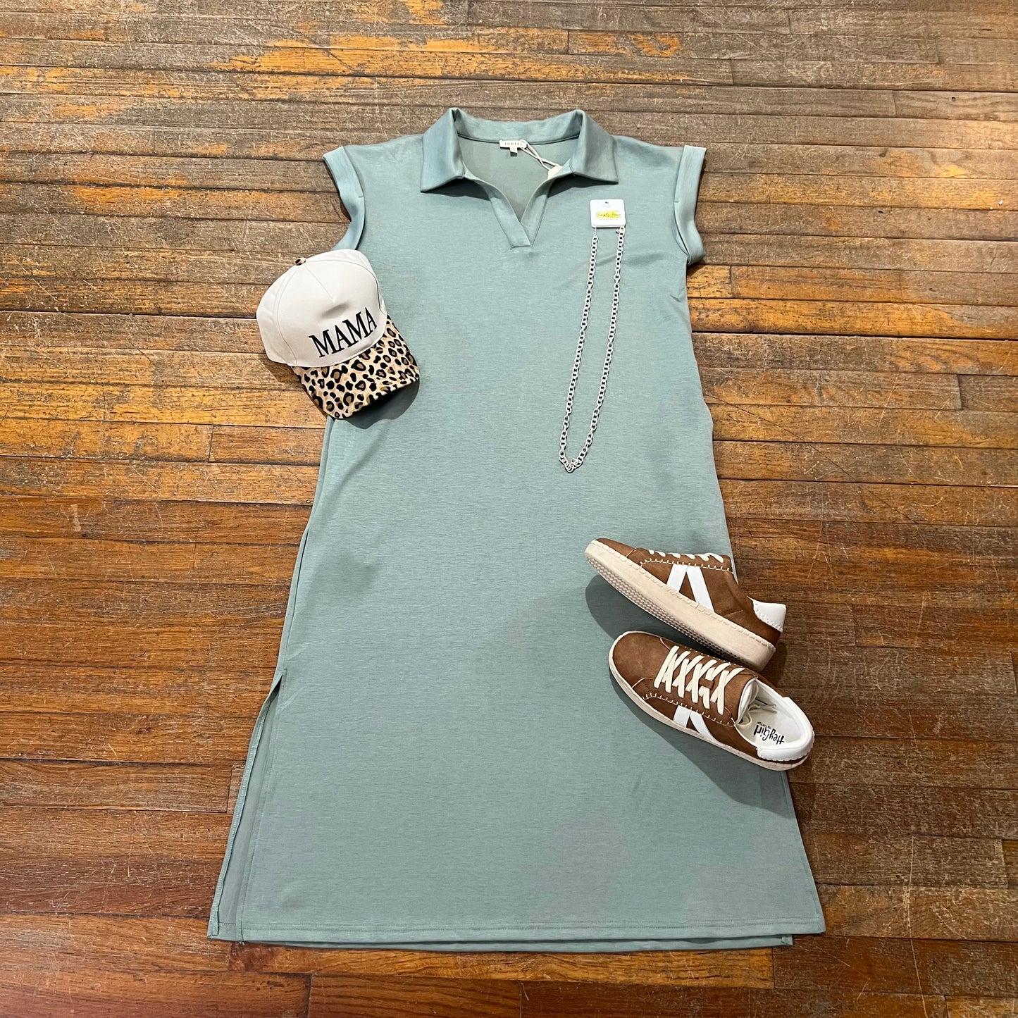 Collared Knit Midi Dress