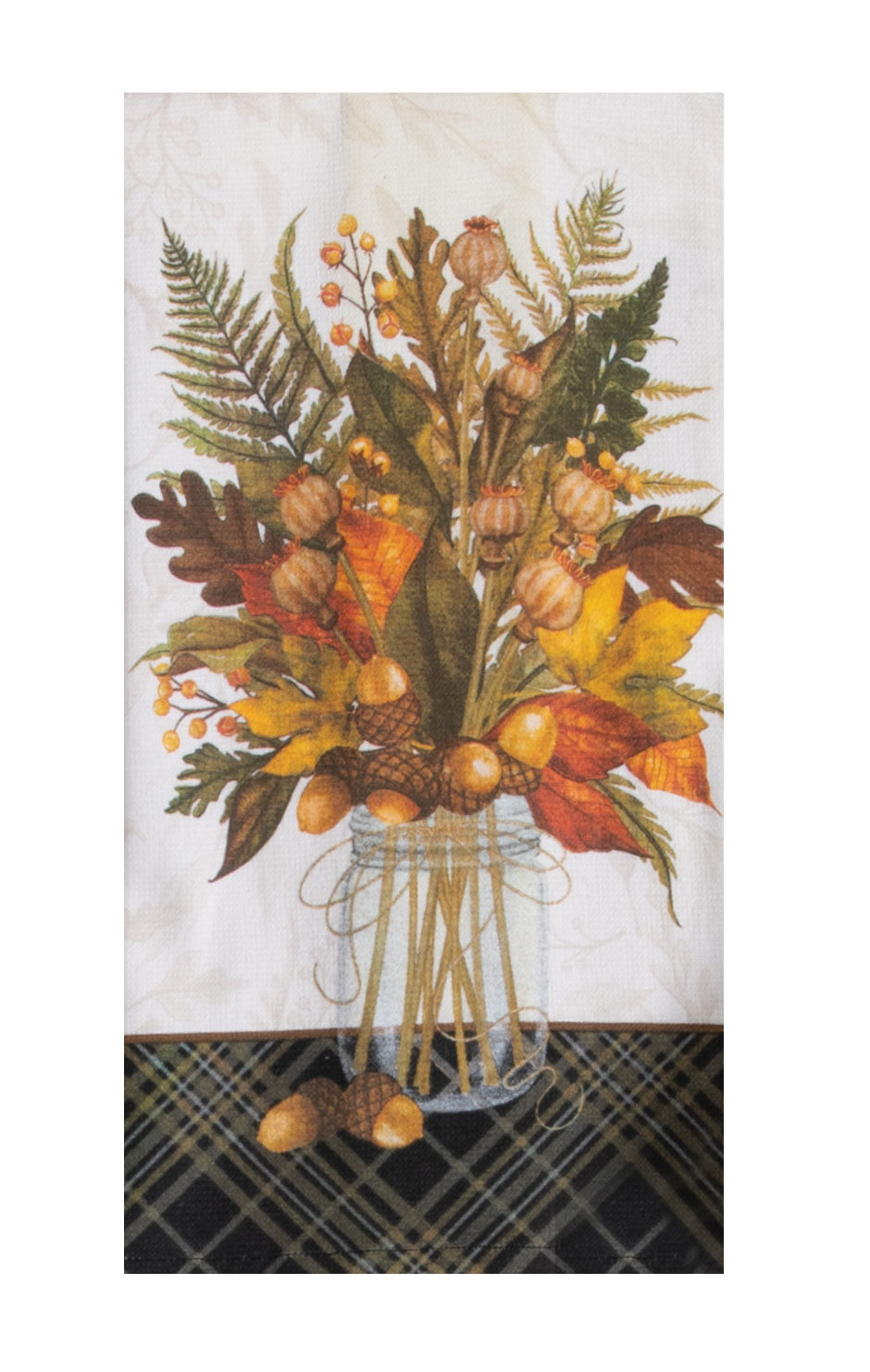 Fall Mason Jar Bouquet Dual Purpose Terry Towel