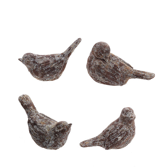 Distressed Resin Bird Decor