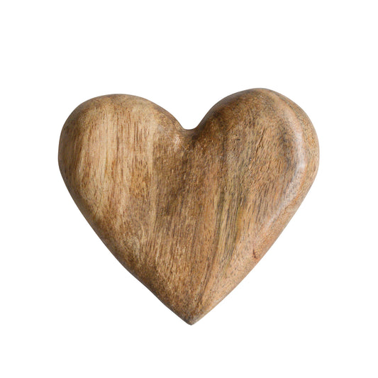 Hand-Carved Natural Mango Wood Heart