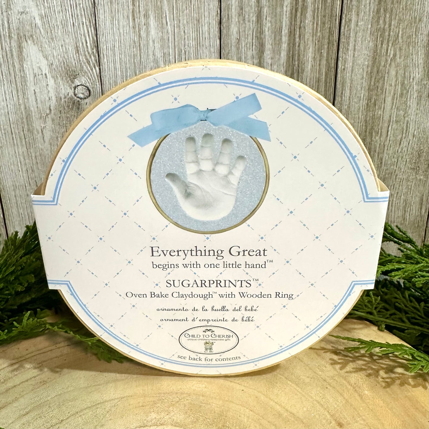 Sugarprints Handprint Ornament- Blue