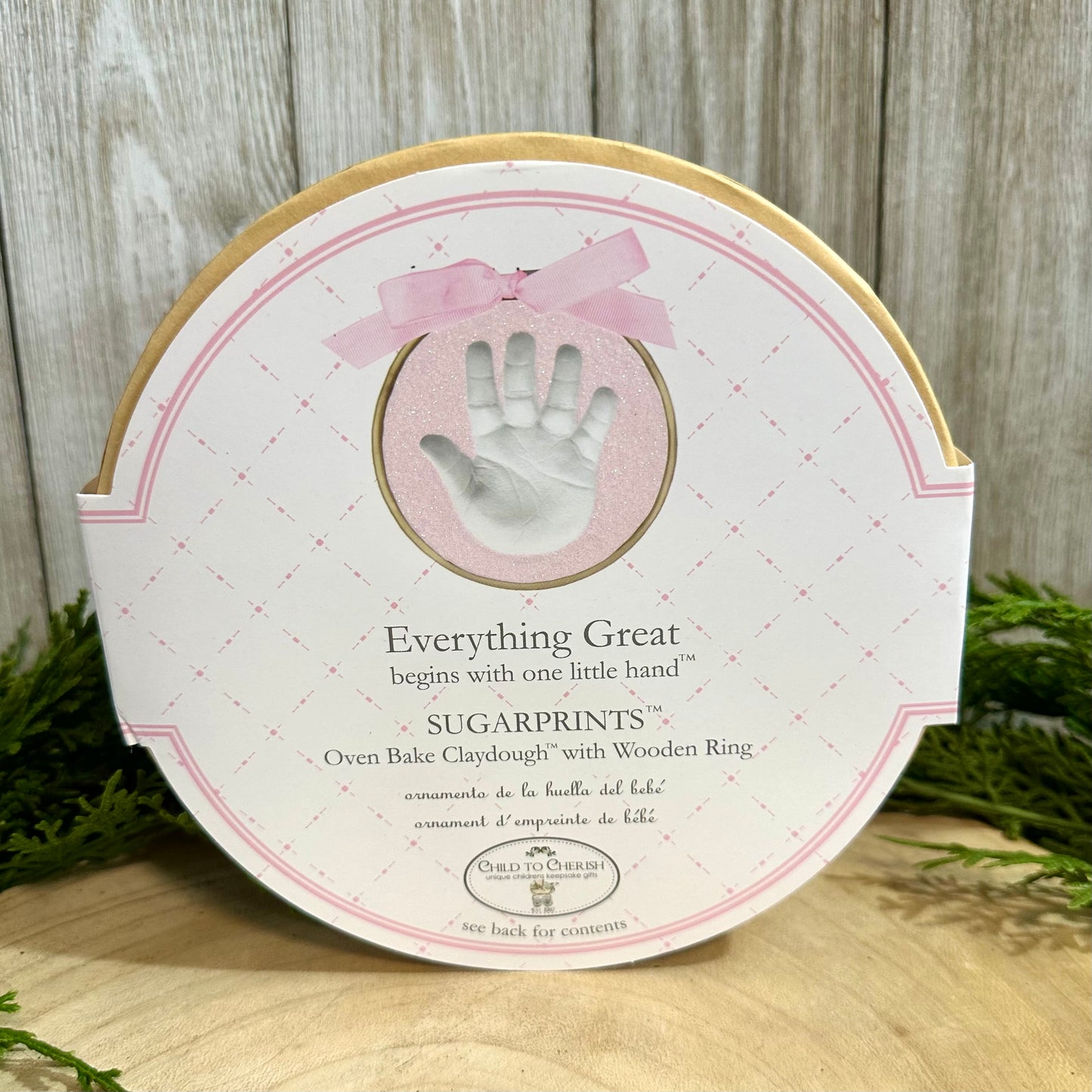 Sugarprints Handprint Ornament- Pink