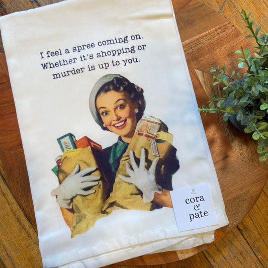 Shopping or Murder Towel