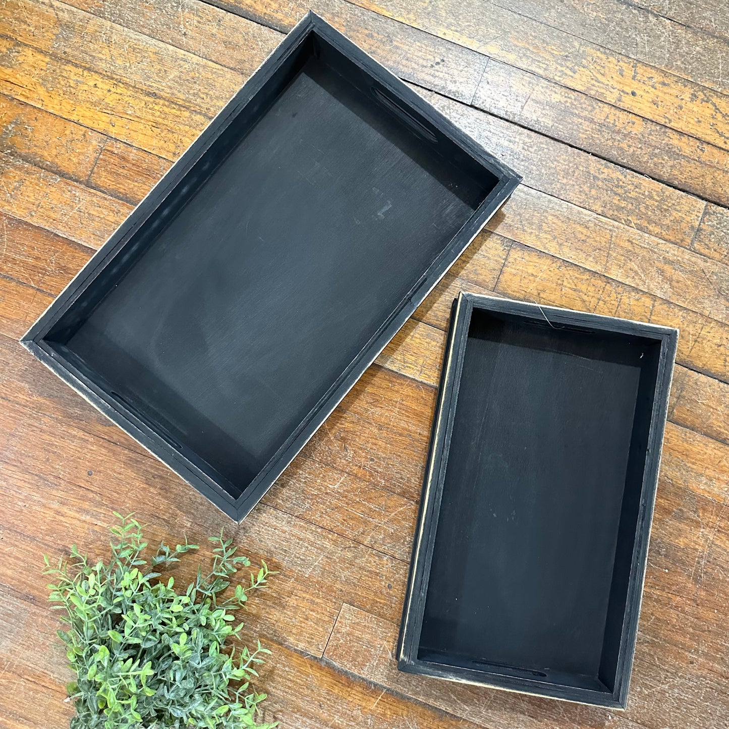 Black Rectangular Beaded Tray