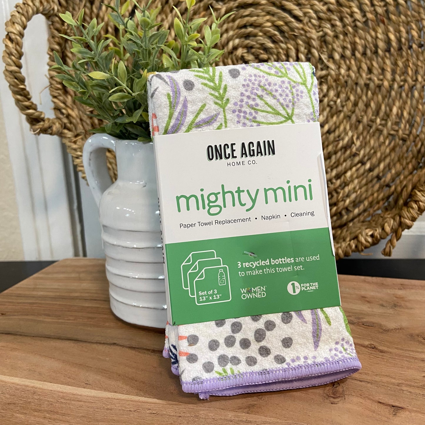 Mighty Mini Towels Lilac Leaf (Set of 3)