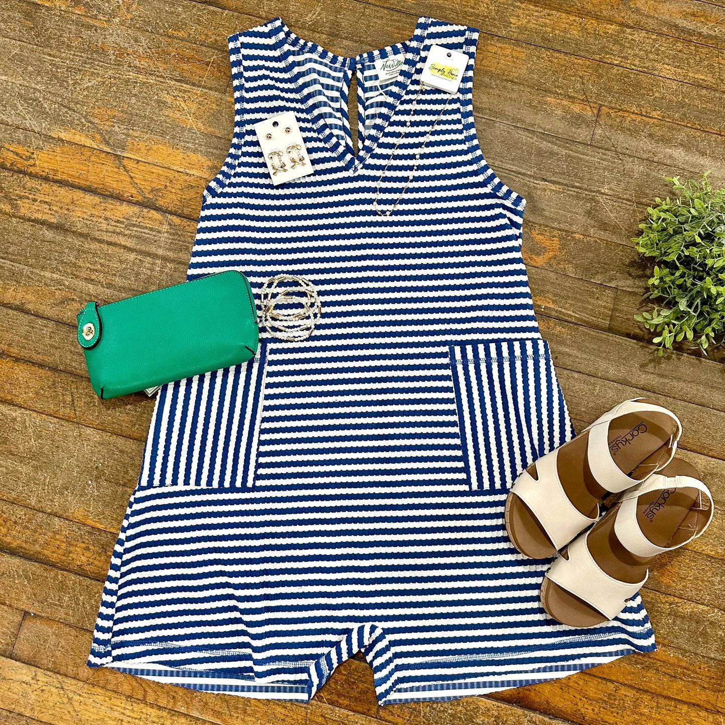Blue Striped Romper