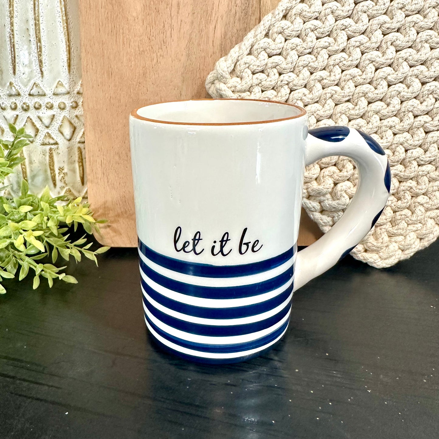 Blue and White Stone Mug