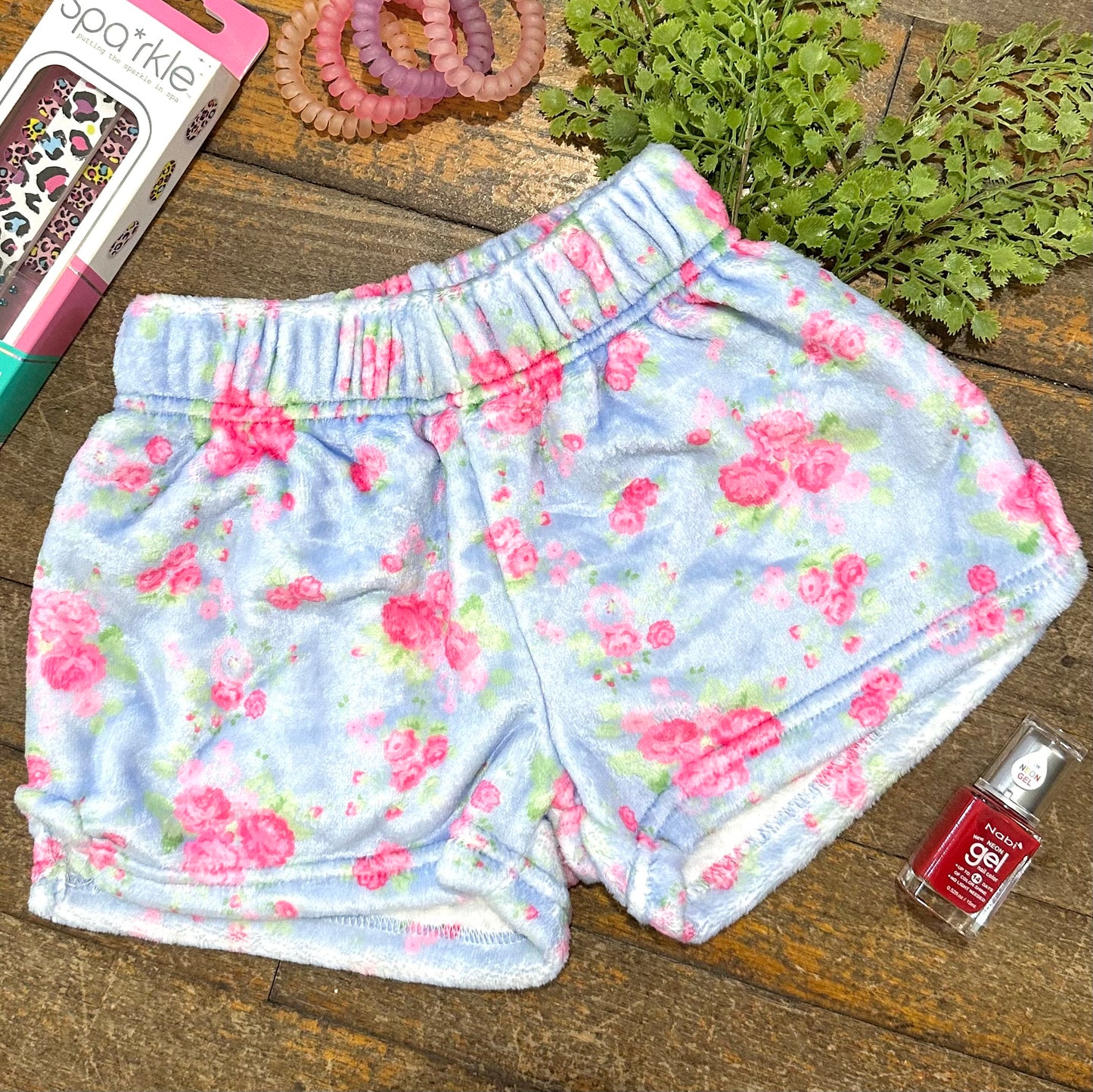 Floral Plush Shorts