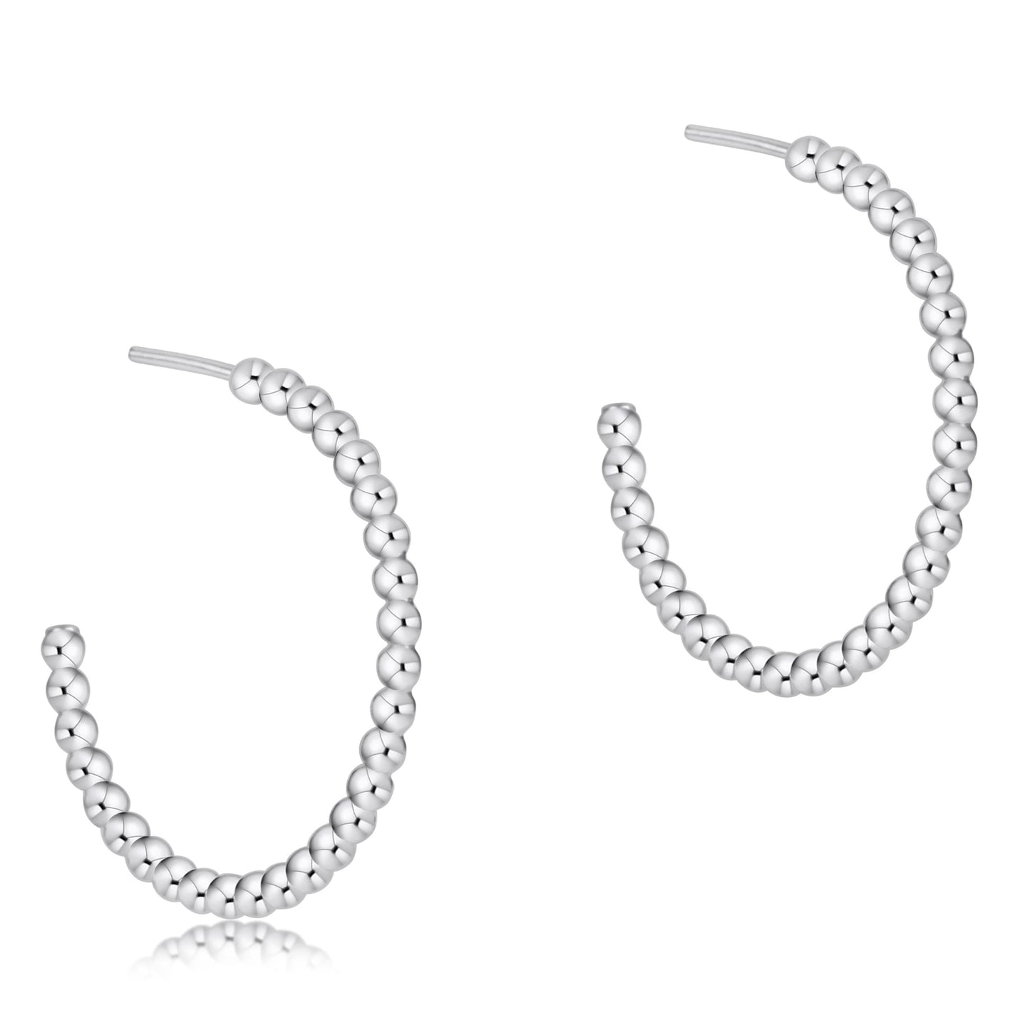 enewton Beaded Classic 1.25" Post Hoop- 3mm Sterling