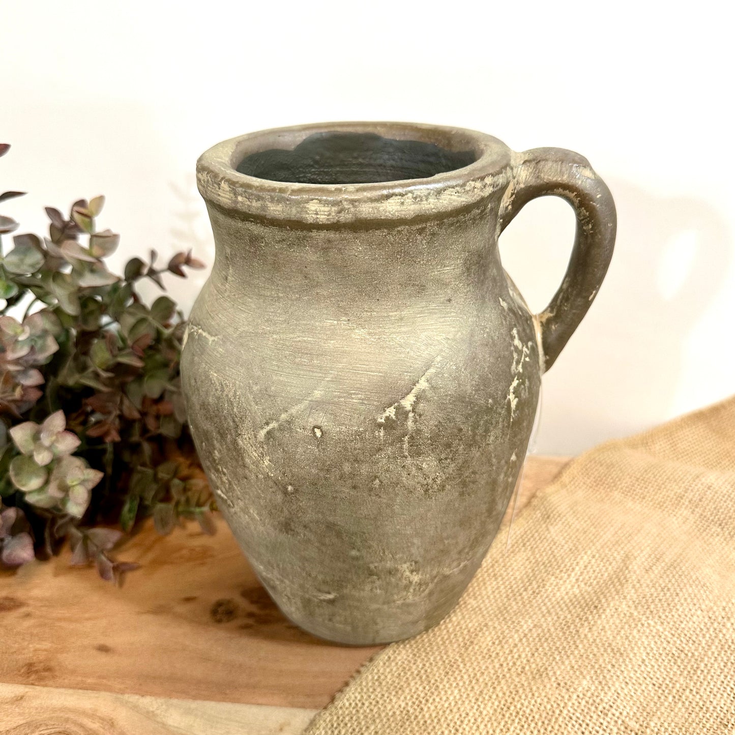 Antique Charcoal Handle Vase