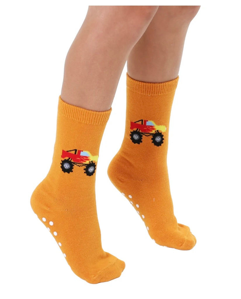 Monster Truck Kids Crew Socks