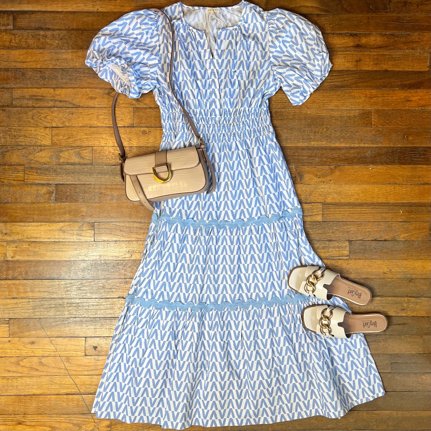 Pattern Smock Waist Dress