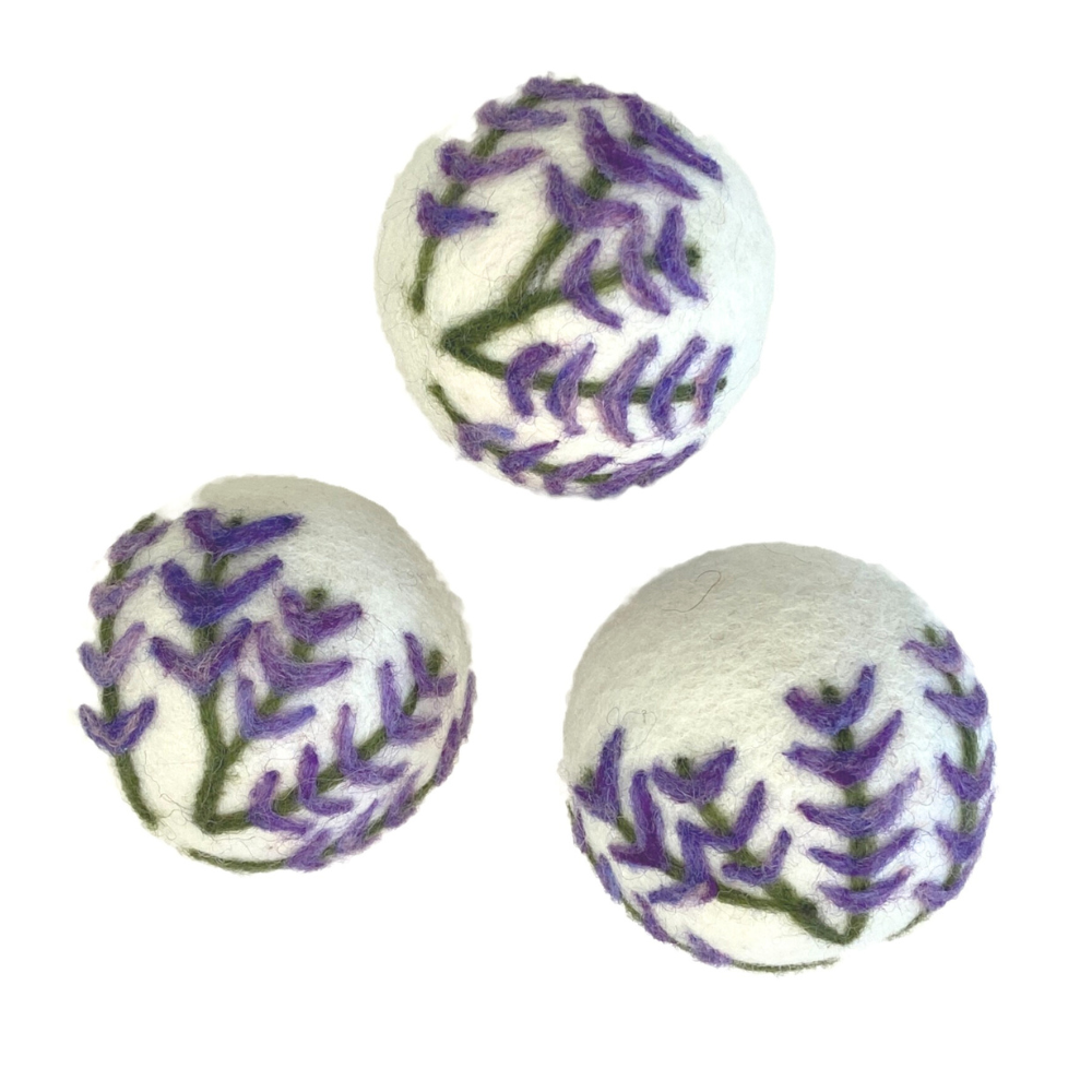 Wool Dryer Ball Set- Lavender