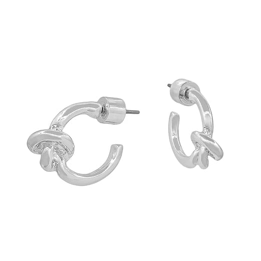 Silver Metal Knot Earrings