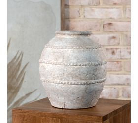 Antique Taupe Deco Vase