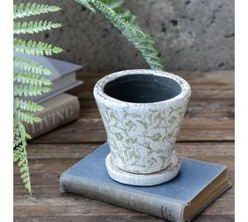 Green Antique Floral Pot