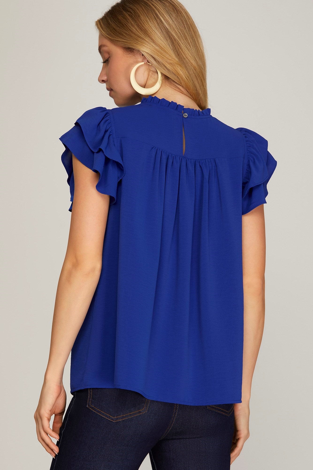 Royal Ruffle Pleated Top