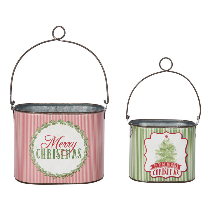 Metal Merry Christmas Container