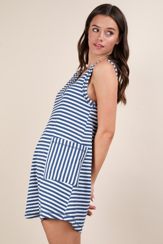 Blue Striped Romper