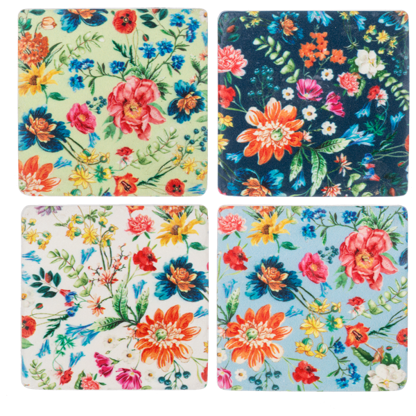 Floral Coaster Set (4 pc)