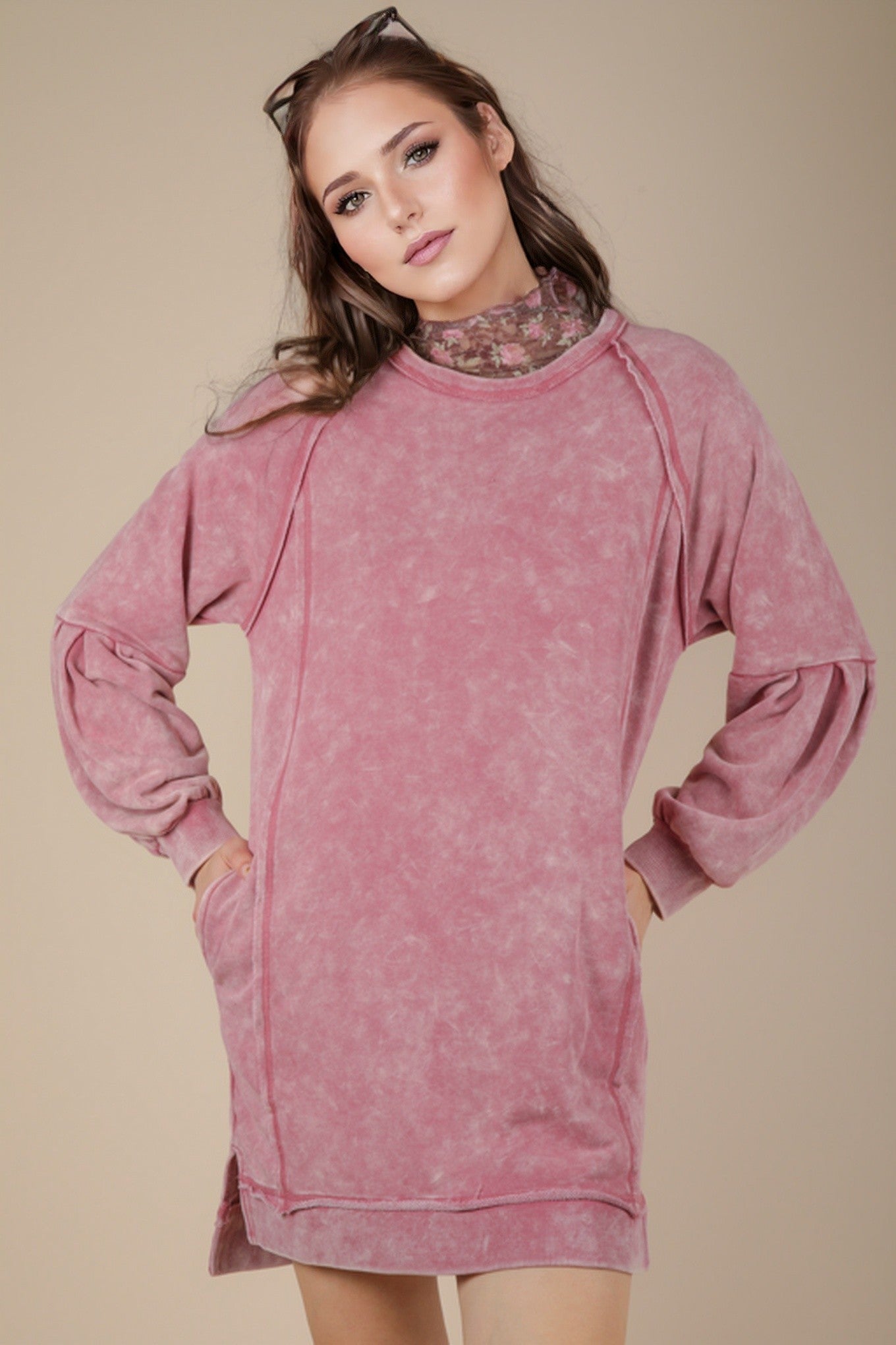 Mineral Washed Mini Dress
