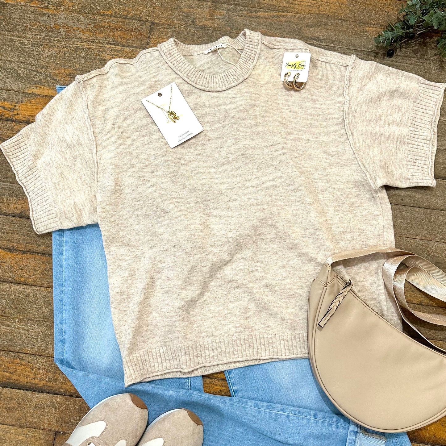 Raw Edge Sweater Top