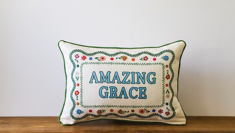 Amazing Grace Cottage Frame Pillow