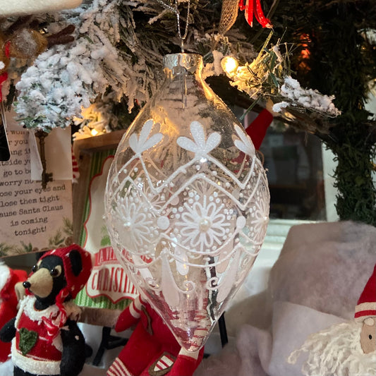 Clear Frosted Ornament