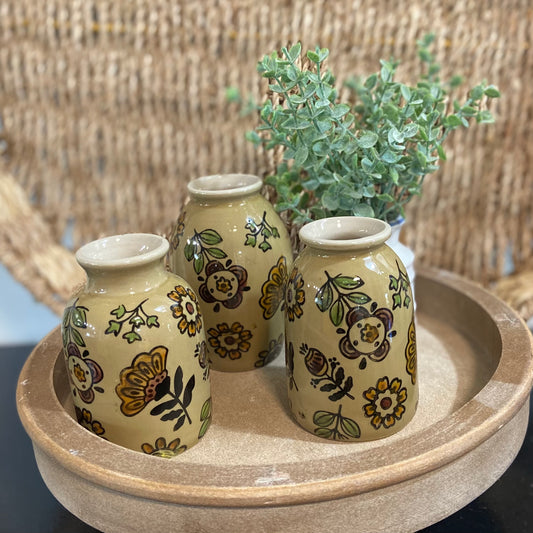 Folkart Floral Vase